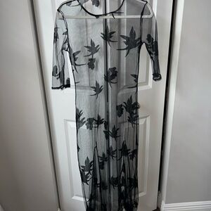 Black mesh coverup dress